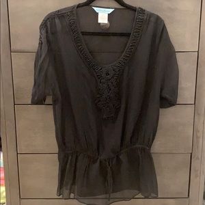 Guess by Marciano black chiffon top with cami